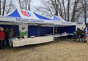 Miasto Ozorków gra z WOŚP stoisko w formie namiotu