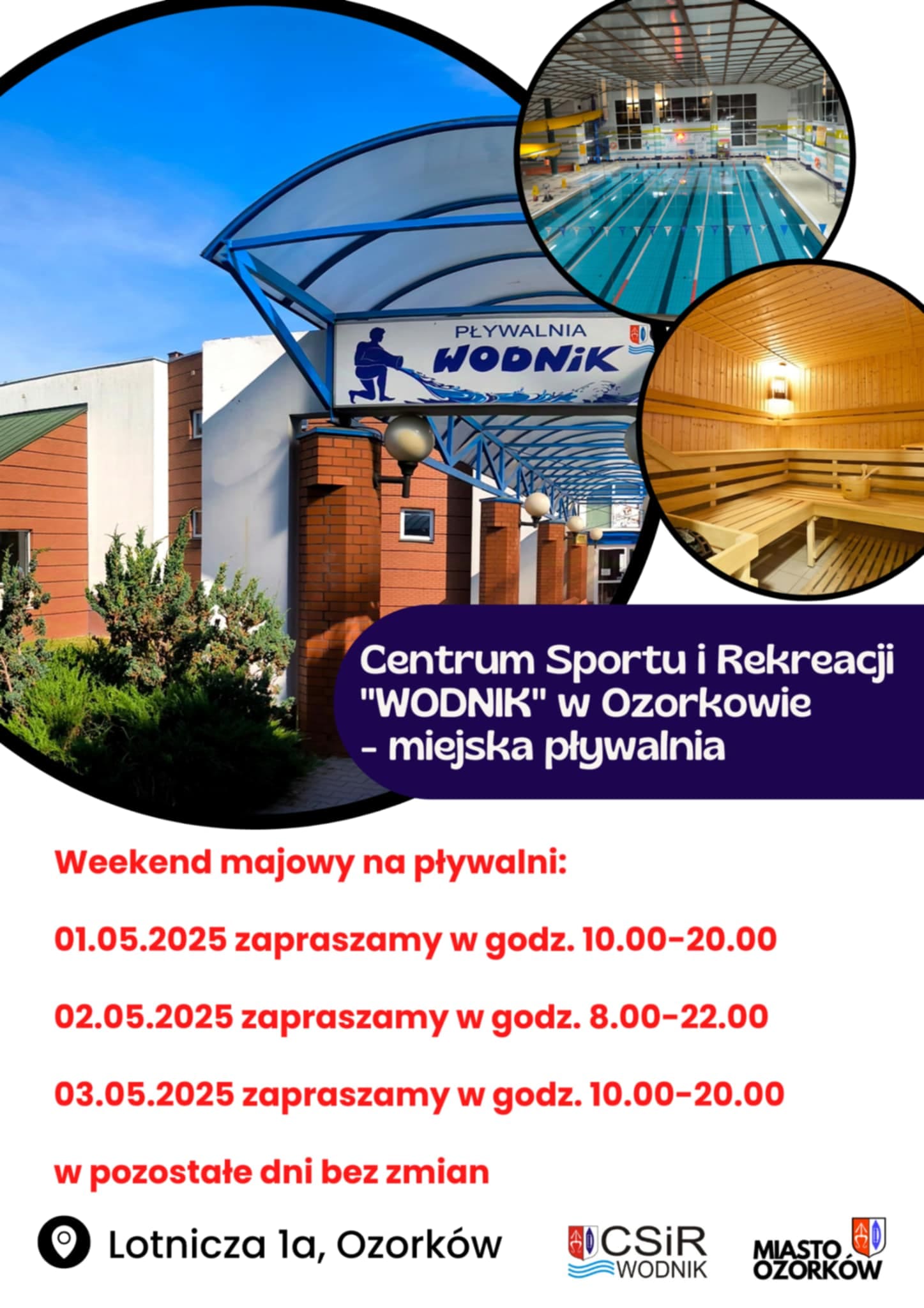 Godziny pracy pływalni w majowy weekend