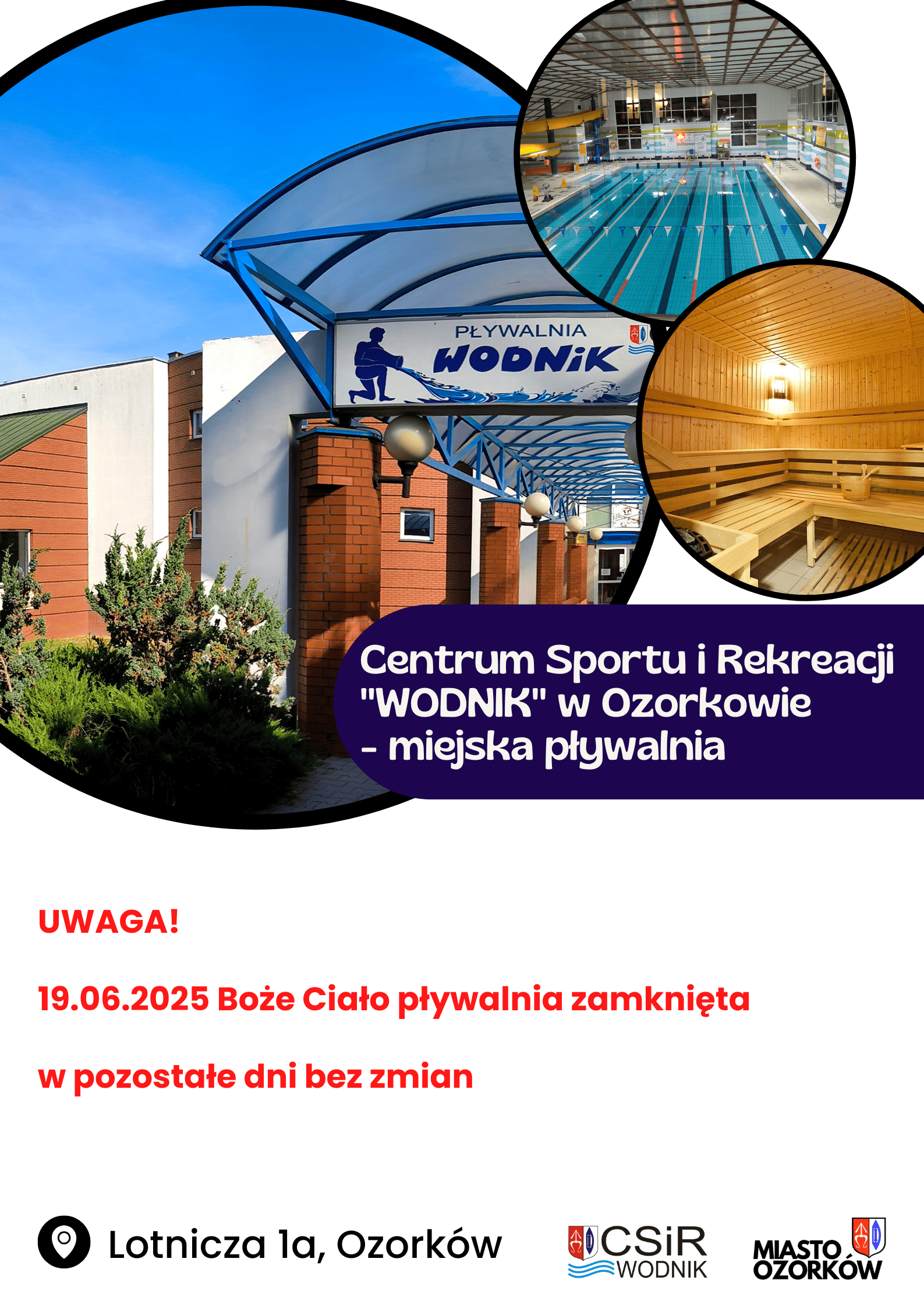 Zmiana pracy pływalni