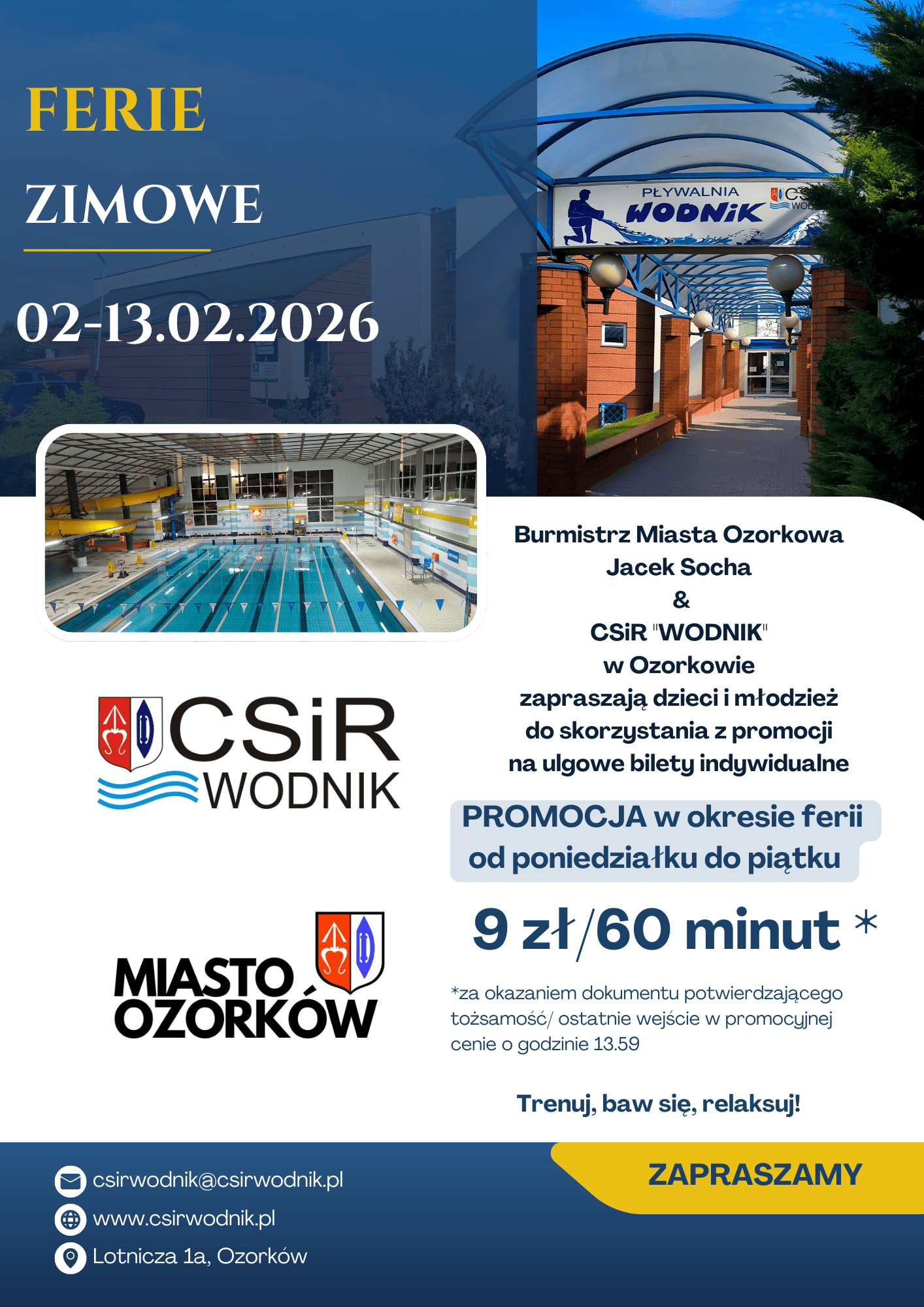 Promocja z okazji ferii dla dzieci i młodzieży