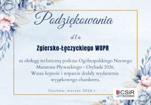 podziękowania dla WOPR