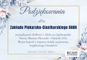 podziękowania Dana