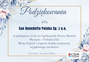 podziękowania San Benedetto