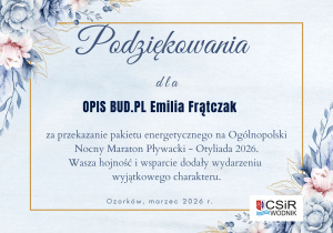 podziękowania opis bud